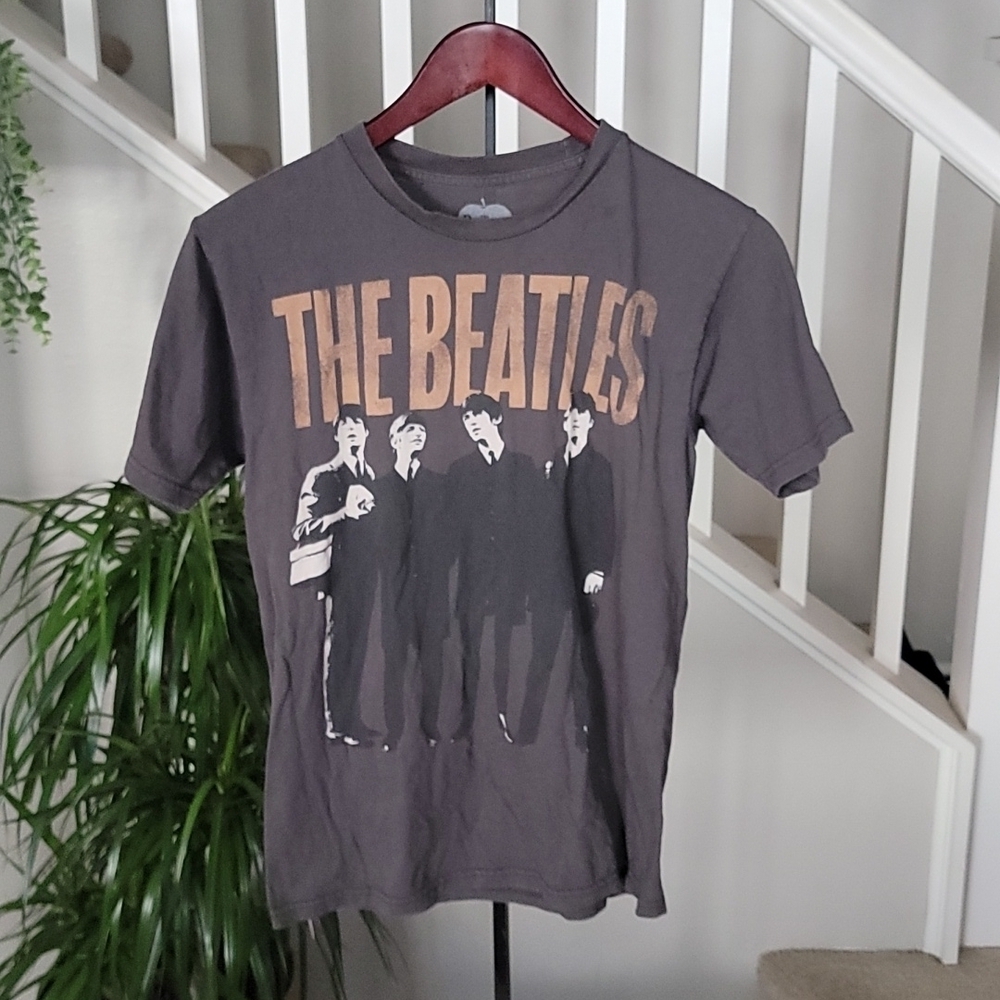 The Beatles Graphic Band T-Shirt Brown Vintage Style 2010 Apple Corps Size S - Picture 2 of 6
